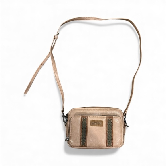 Wrangler Handbags - WRANGLER Beige and Olive Crossbody Bag